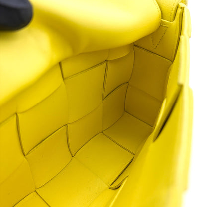 Bottega Veneta Cassette Maxi Intrecciato Leather, Yellow, Leather, Crossbody Bag
