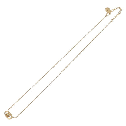 Christian Dior CD Oval Pendant Necklace Metal, Gold, Metal, Necklace
