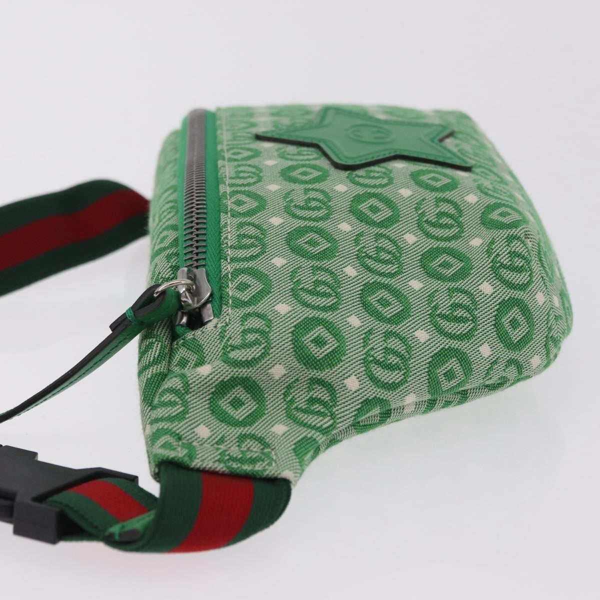 Gucci Children's Belt GG Canvas, Green, Canvas, Handbag