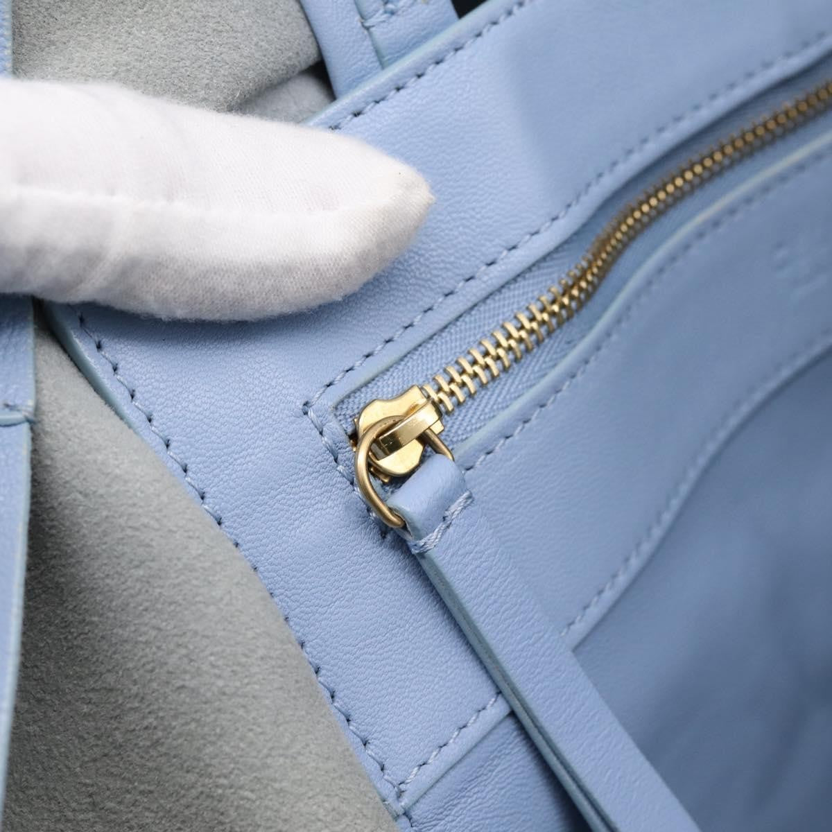Celine Vertical Bi-Cabas Tote Leather, Blue, Leather, Tote Bag