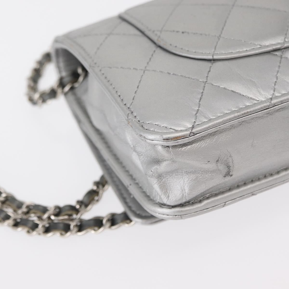 Chanel Reissue 2.55 Wallet on Chain Quilted Lambskin, Silver, Leather, Crossbody Bag