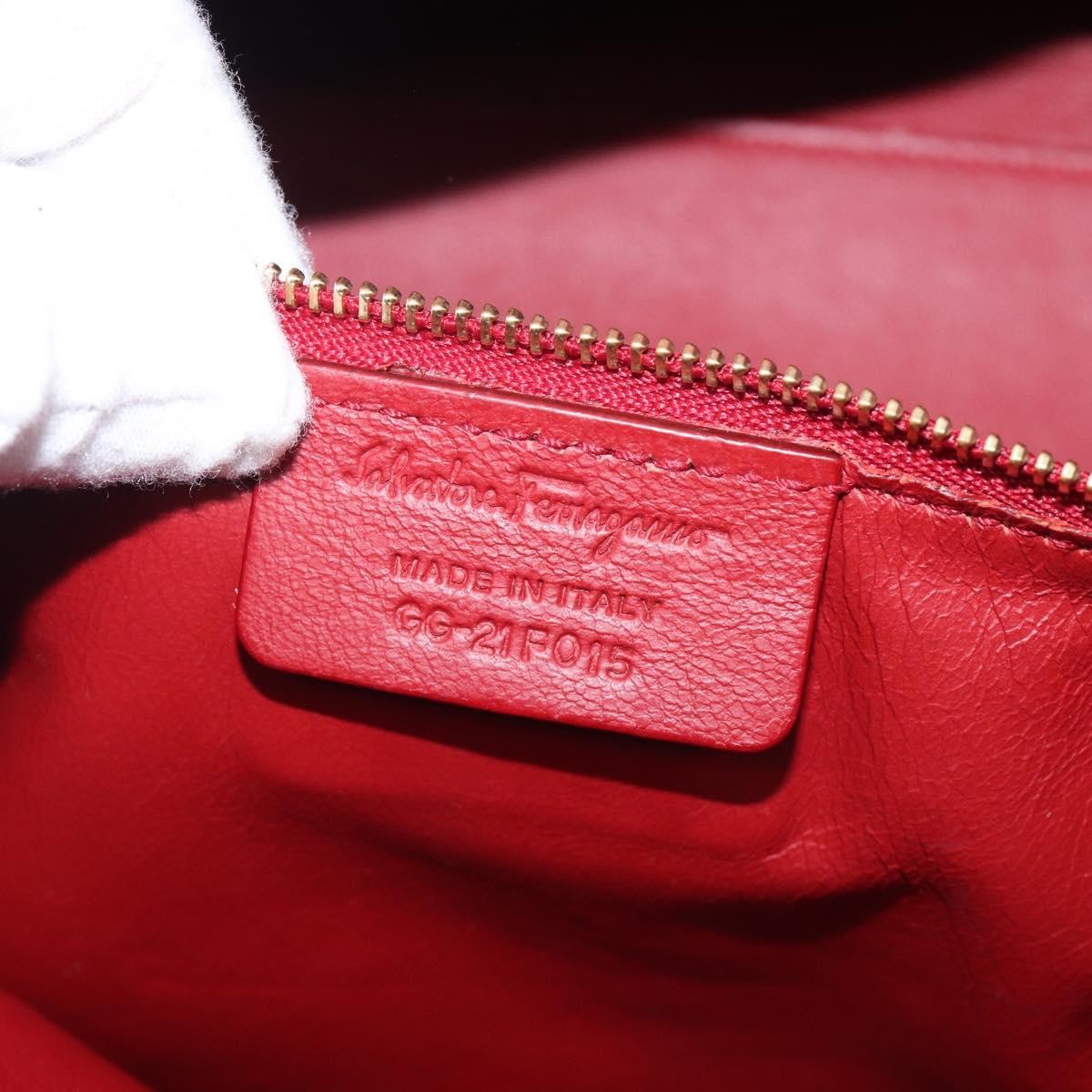 Salvatore Ferragamo Vintage Gancini Top Handle Leather, Navy, Leather, Handbag