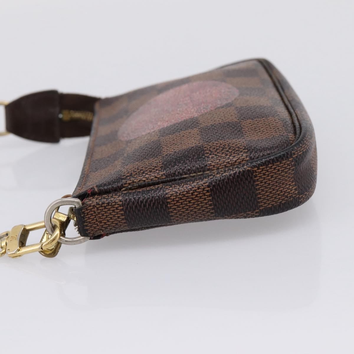 Louis Vuitton Mini pochette accessoires Damier Canvas, Brown, Canvas, Clutch