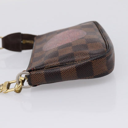 Louis Vuitton Mini pochette accessoires Damier Canvas, Brown, Canvas, Clutch