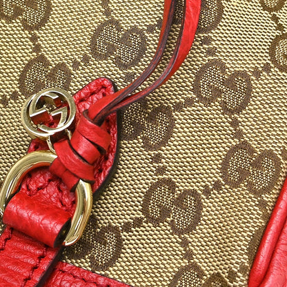 Gucci Bree Tote GG Canvas with Leather, Beige, Canvas, Handbag