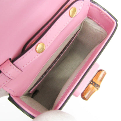 Gucci Bamboo Top Handle Backpack Leather, Pink, Leather, Backpack