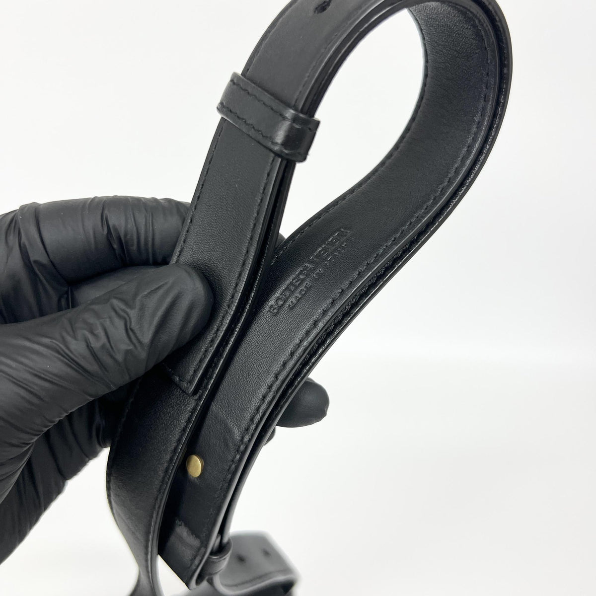Bottega Veneta Cassette Belt Maxi Intrecciato Leather, Black, Leather, Clutch