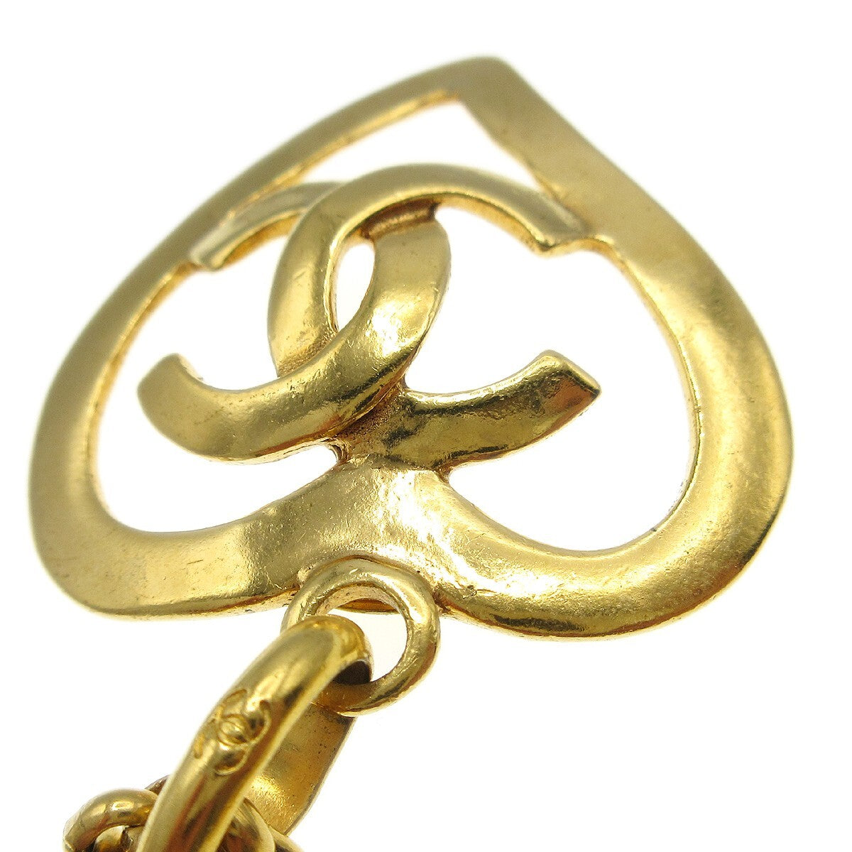 Chanel CC Heart Pendant Metal, Gold, Gold Plated, Necklace