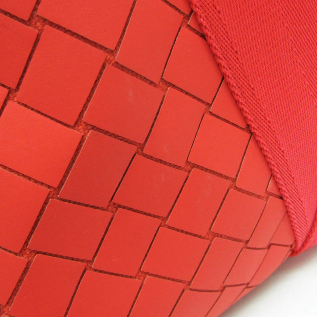 Bottega Veneta Fold-Over Intrecciato Effect Rubber, Red, Rubber, Backpack