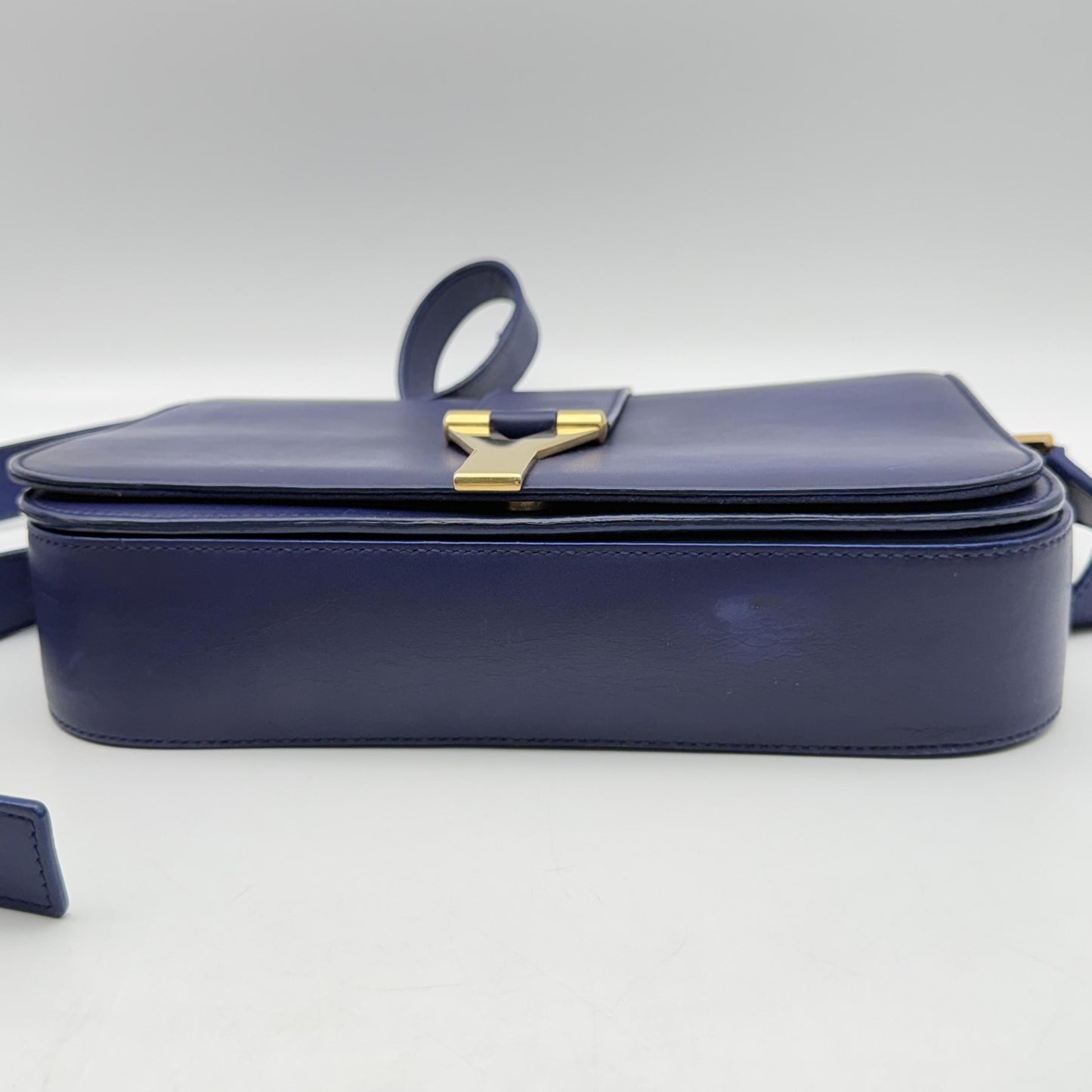 Saint Laurent Chyc Clutch Leather, Blue, Leather, Clutch