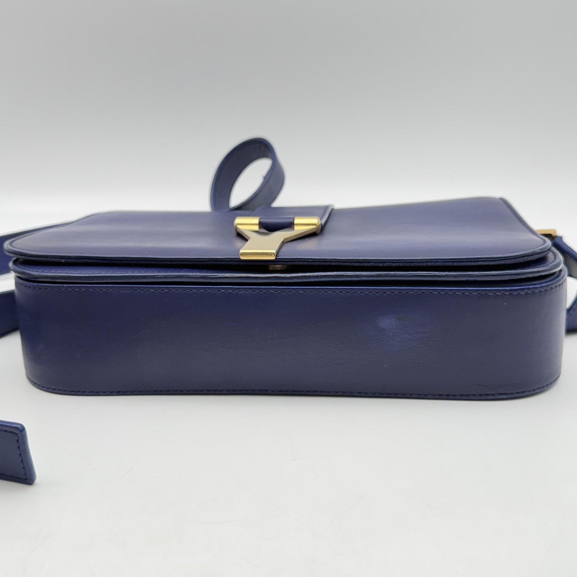 Saint Laurent Chyc Clutch Leather, Blue, Leather, Clutch