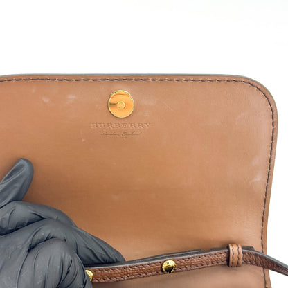 Burberry Folding Vintage Check Canvas and Leather, Brown, Leather, Wallet