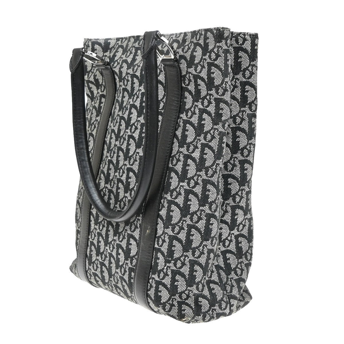 Christian Dior Vintage Open Diorissimo Canvas, Black, Canvas, Tote Bag