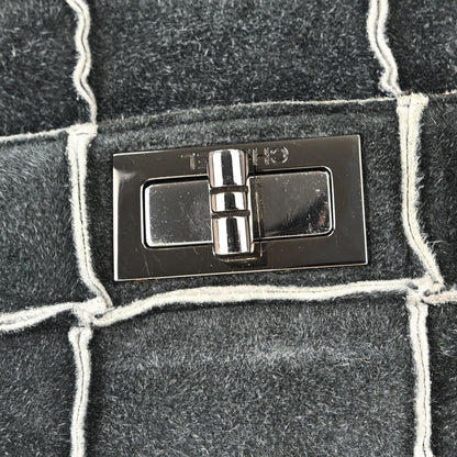 Chanel Accordion Reissue Flap Patchwork Suede, Gray, Suede, Handbag