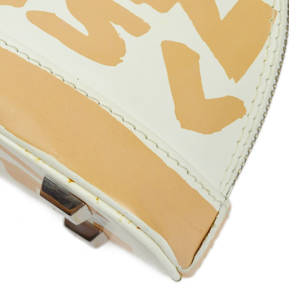 Louis Vuitton Alma Limited Edition Graffiti Leather, Beige, Leather, Handbag