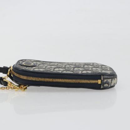 Christian Dior 30 Montaigne Phone Holder on Chain Oblique Canvas, Navy, Canvas, Clutch