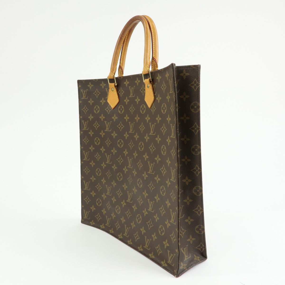 Louis Vuitton Vintage Sac Plat Monogram Canvas, Brown, Canvas, Handbag