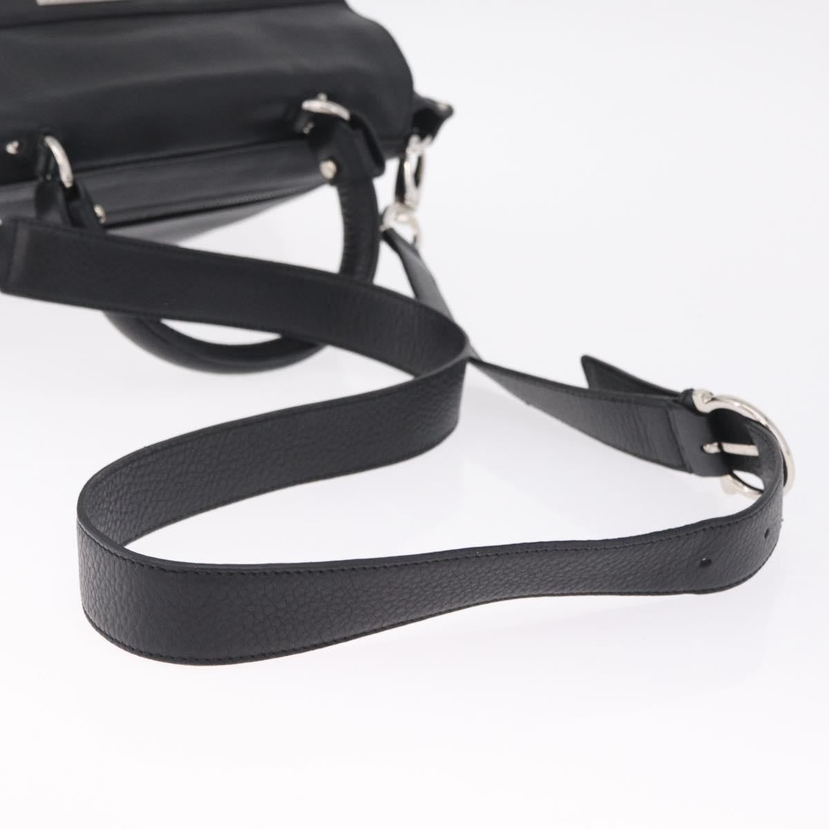 Salvatore Ferragamo Sofia Satchel Grainy Leather, Black, Leather, Handbag