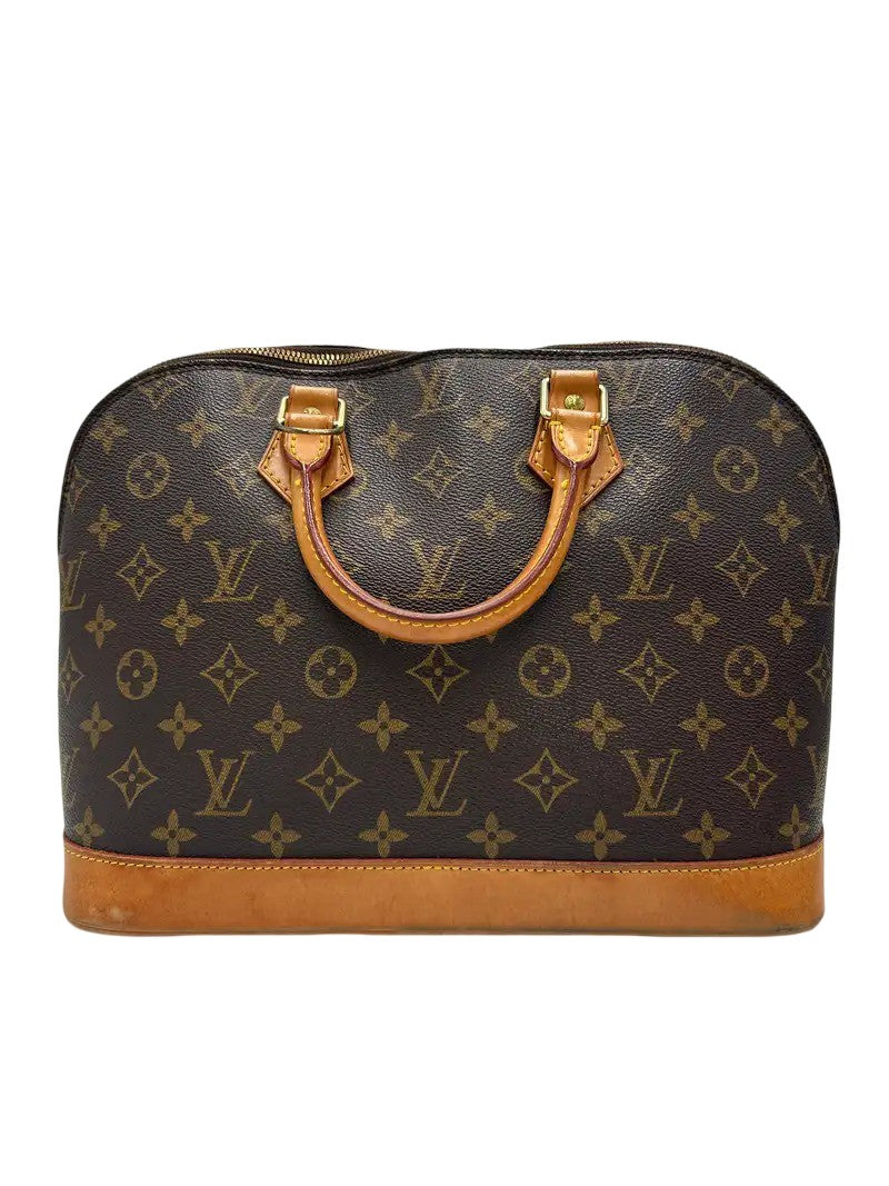 Louis Vuitton Alma Monogram Canvas, Brown, Canvas, Handbag