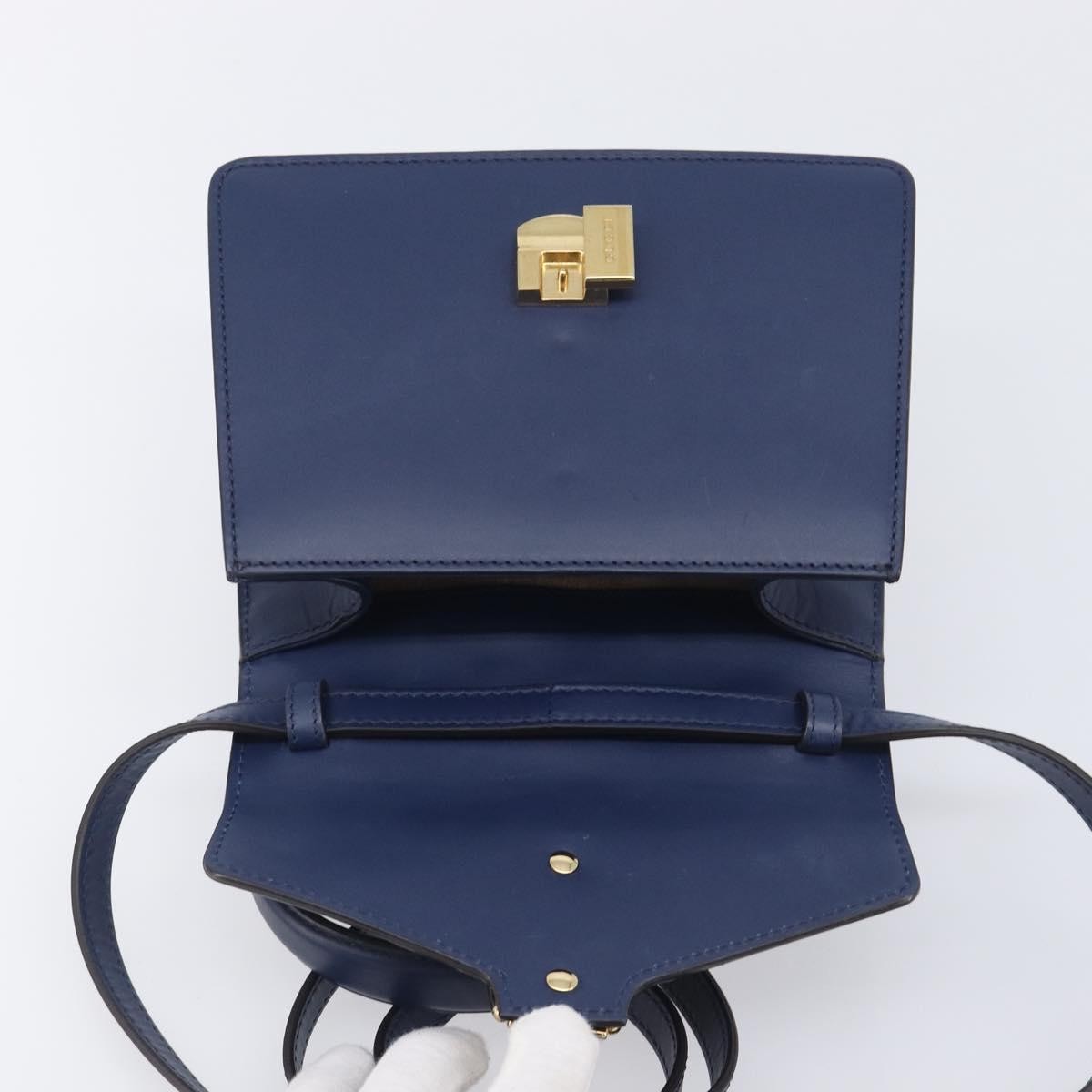 Gucci Sylvie Top Handle Leather, Navy, Leather, Handbag