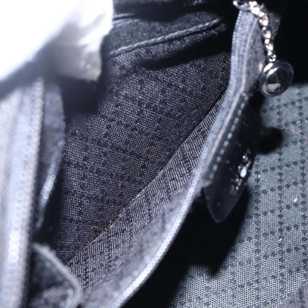 Gucci Vintage Bamboo Handle Tote Nylon, Black, Nylon, Tote Bag