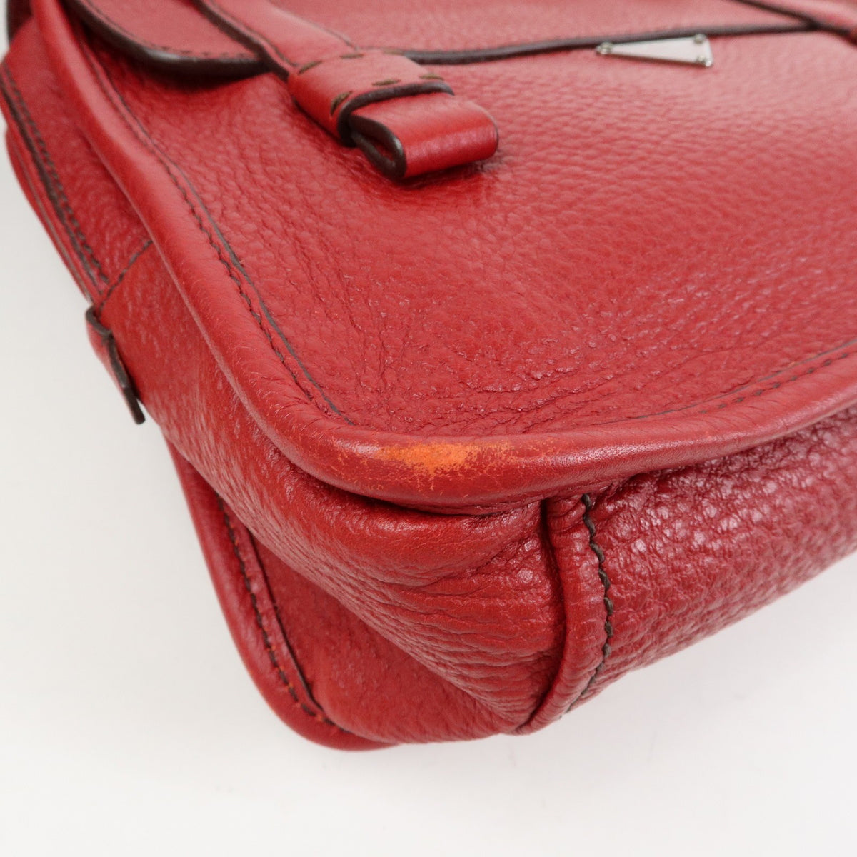 Prada Shoulder Leather, Red, Leather, Shoulder Bag