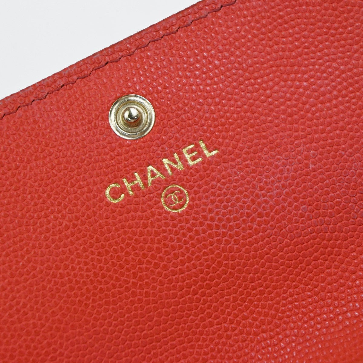Chanel CC French Flap Quilted Calfskin, Red, Leather, Wallet