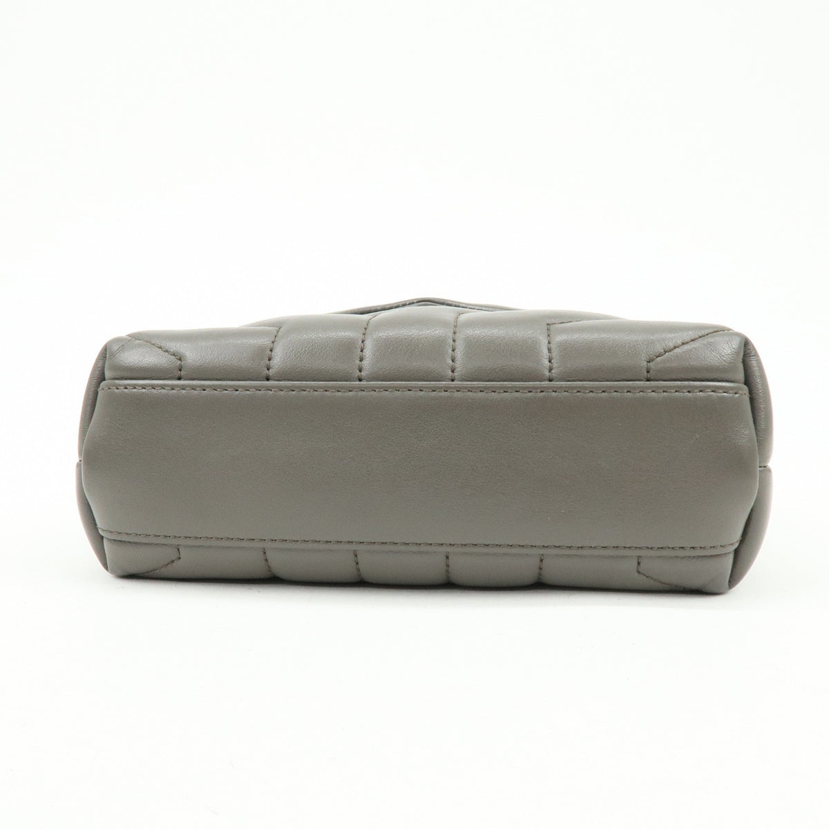 Saint Laurent Loulou Matelasse Chevron Leather, Gray, Leather, Shoulder Bag