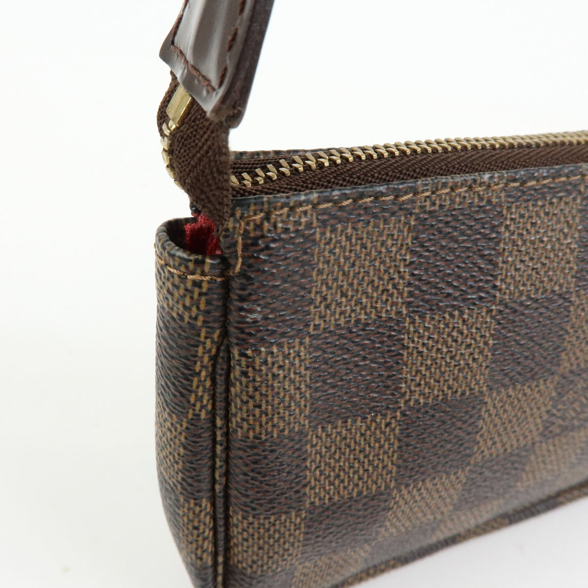 Louis Vuitton Pochette Accessoires Damier, Brown, Canvas, Clutch