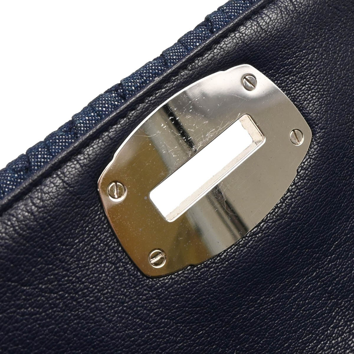 Miu Miu Crystal Clutch Matelasse Denim, Navy, Denim, Clutch