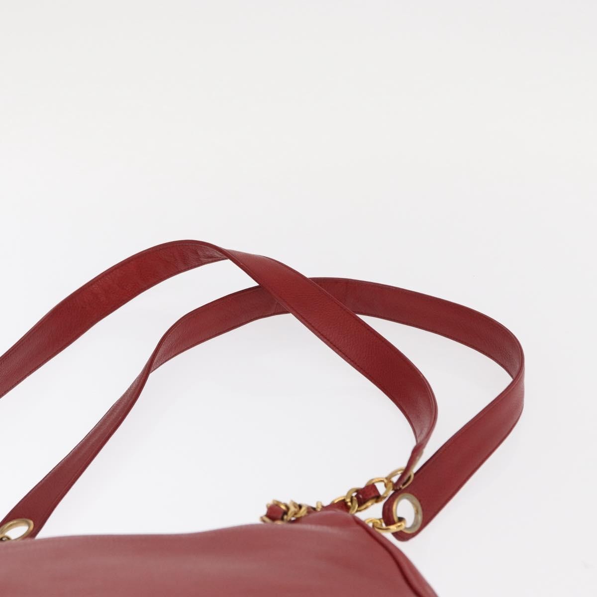 Chanel Vintage Metal CC Caviar, Red, Leather, Shoulder Bag