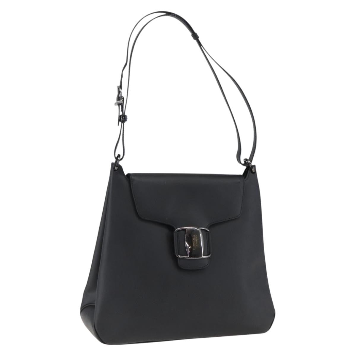 Salvatore Ferragamo Vara Leather, Black, Leather, Shoulder Bag