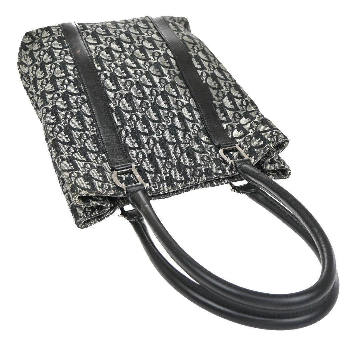 Christian Dior Vintage Open Diorissimo Canvas, Black, Canvas, Tote Bag