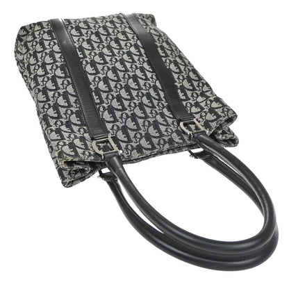 Christian Dior Vintage Open Diorissimo Canvas, Black, Canvas, Tote Bag