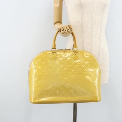 Louis Vuitton Alma Monogram Vernis, Yellow, Patent Leather, Handbag