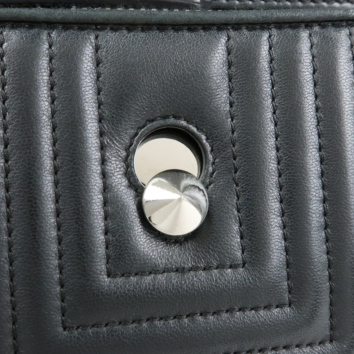 Fendi DotCom Click Quilted Leather, Black, Leather, Shoulder Bag