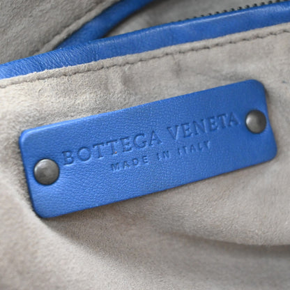 Bottega Veneta Nodini Embroidered Intrecciato Nappa, Blue, Leather, Shoulder Bag