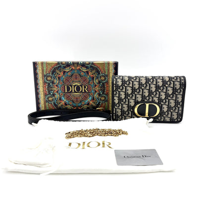 Christian Dior 30 Montaigne 2-in-1 Oblique Canvas, Beige, Canvas, Clutch