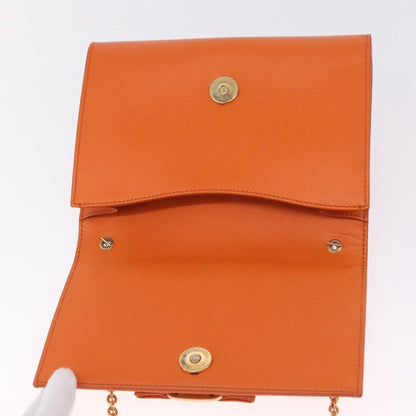Salvatore Ferragamo Vala Leather, Orange, Leather, Shoulder Bag