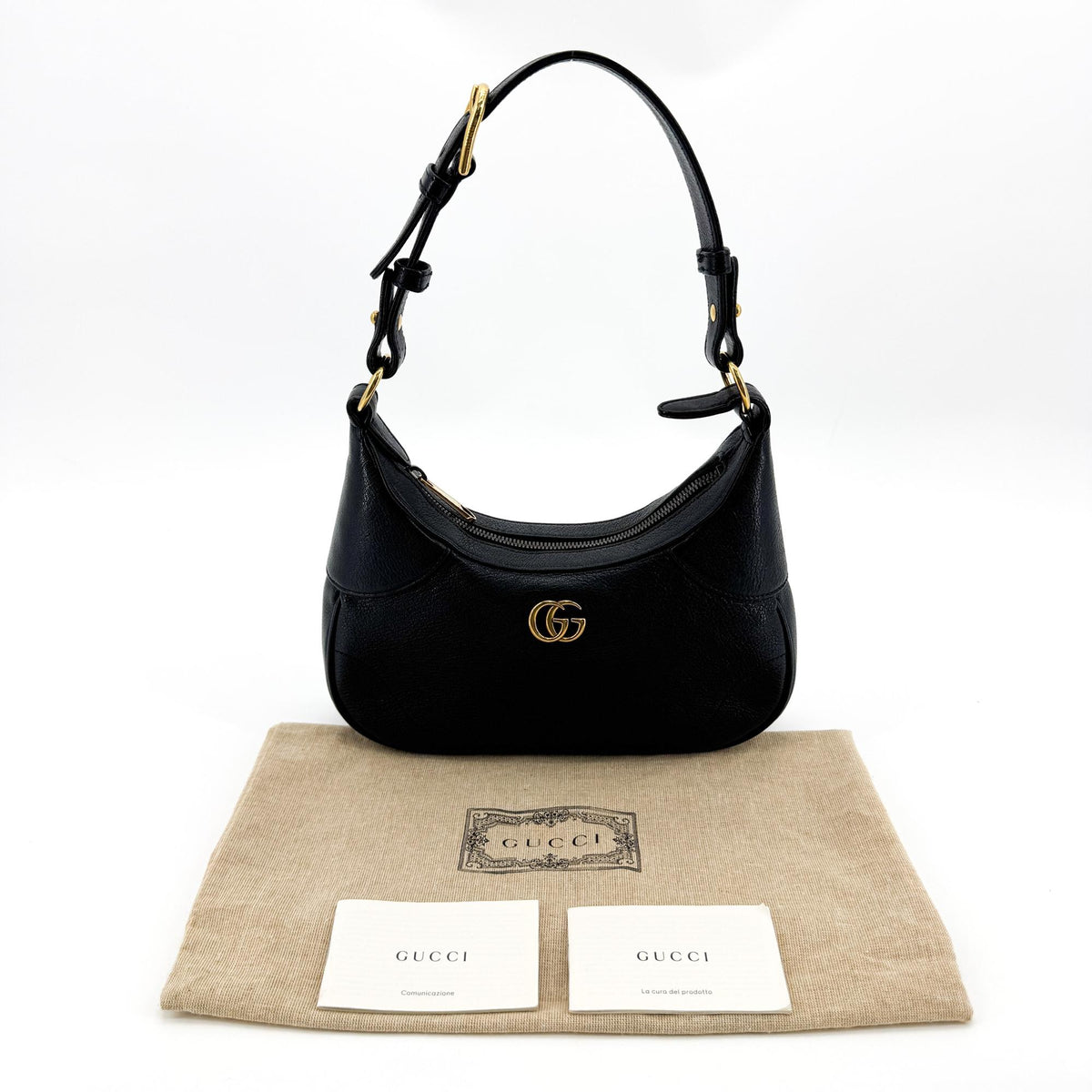 Gucci Aphrodite Leather, Black, Leather, Shoulder Bag