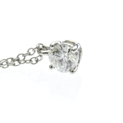 Tiffany & Co. Solitaire Pendant Platinum with Emerald Cut Diamond, Silver, Platinum, Necklace