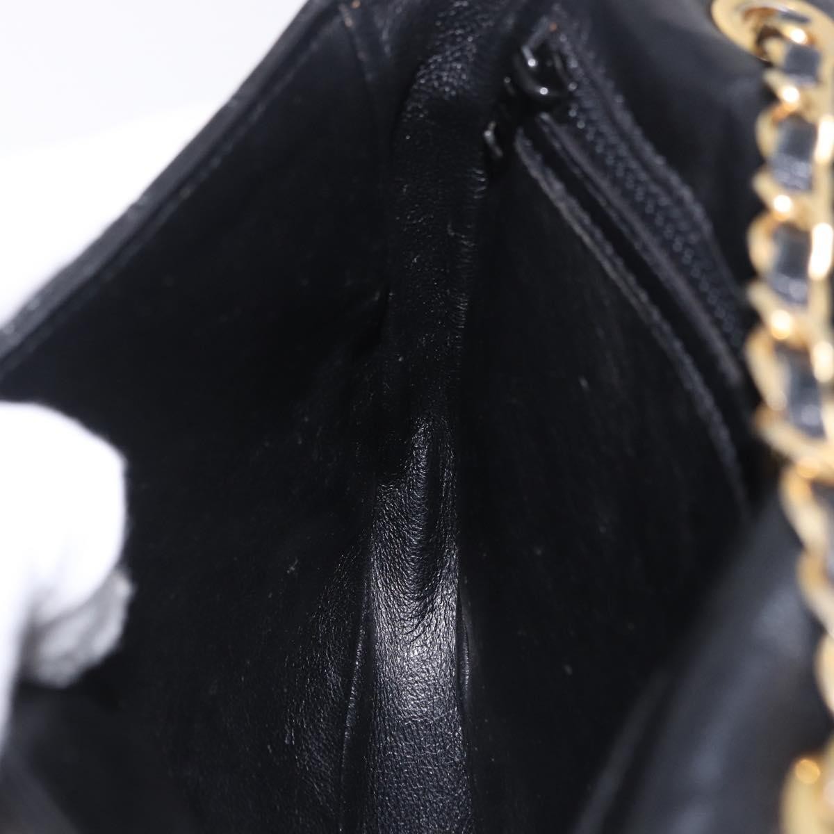 Bally Vintage Chain Quilted Leather, Black, Leather, Shoulder Bag