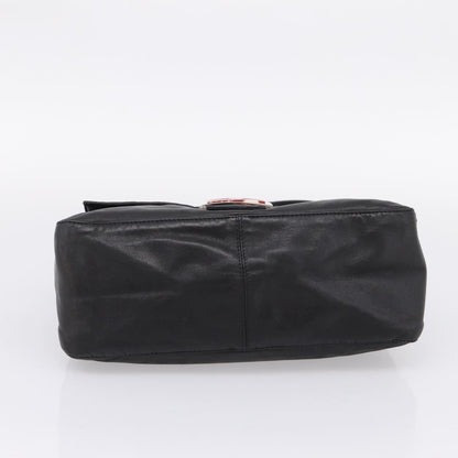 Fendi Mamma Baguette Zucca Jacquard Velvet, Black, Leather, Shoulder Bag