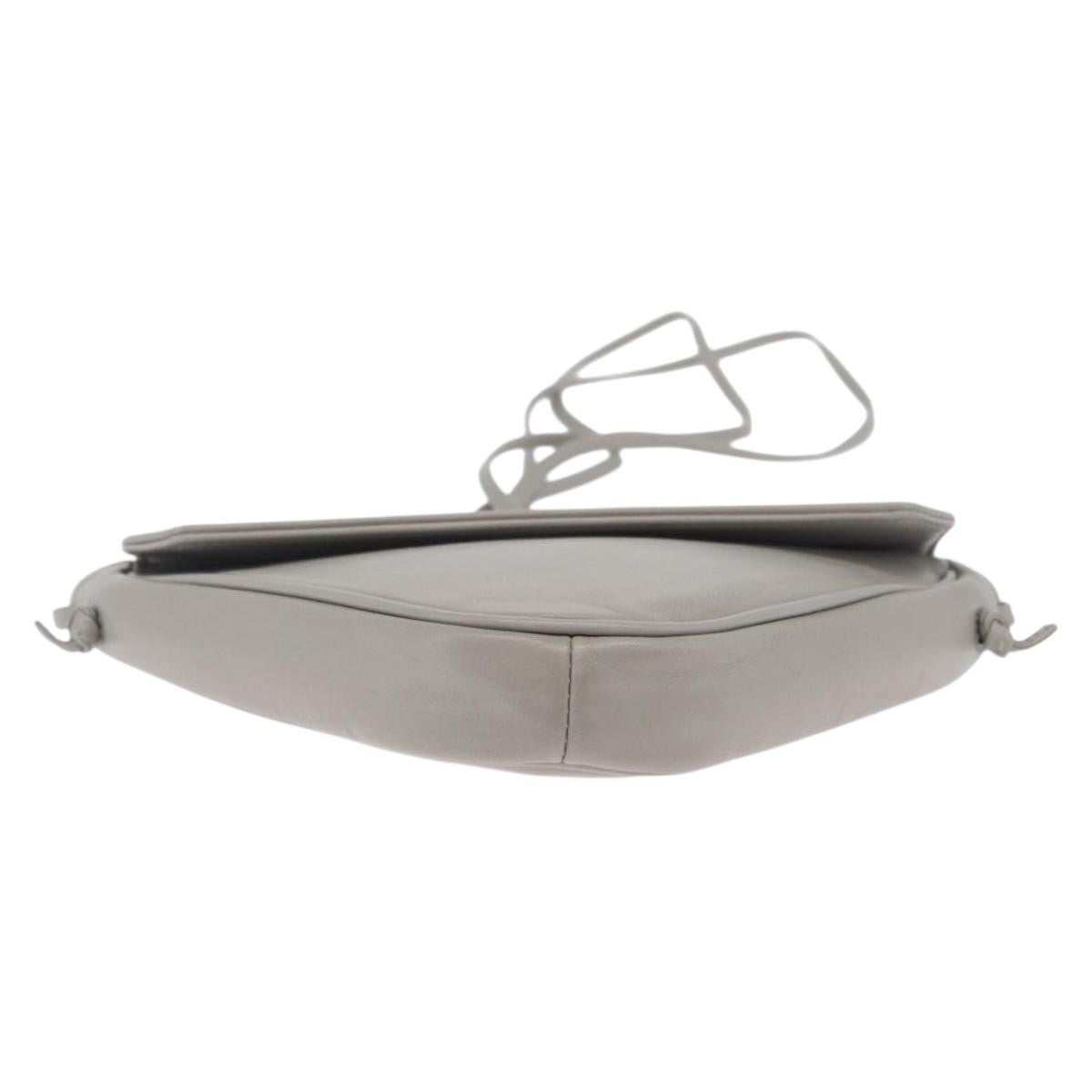Celine Triangle Leather, Gray, Leather, Handbag