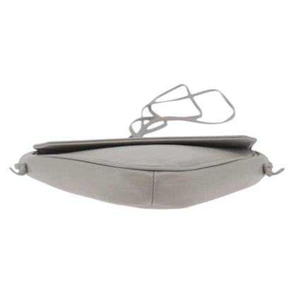 Celine Triangle Leather, Gray, Leather, Handbag
