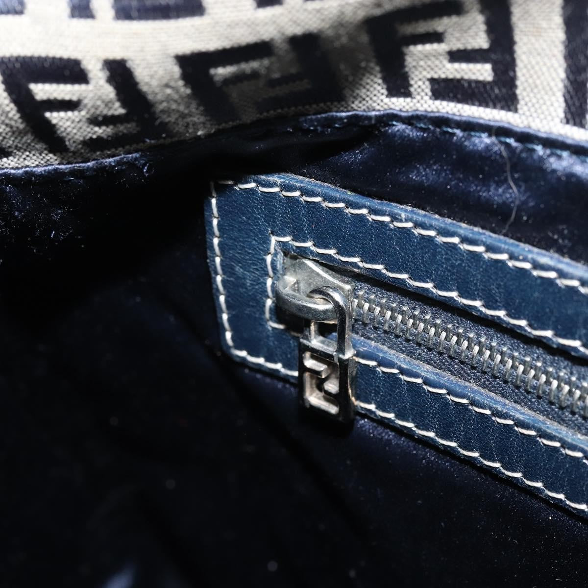 Fendi Mamma Baguette Zucchino canvas, Navy, Canvas, Shoulder Bag