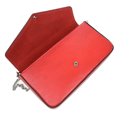 Louis Vuitton Felicie Chain Epi Leather, Red, Leather, Clutch