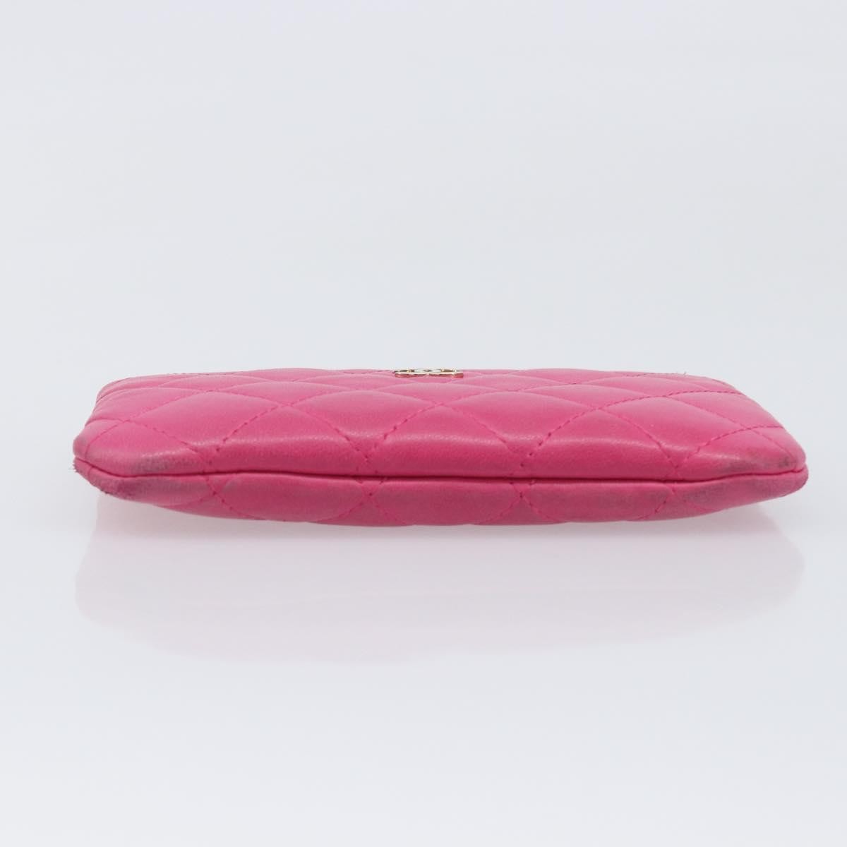 Chanel CC Zip Coin Purse Quilted Lambskin, Pink, Leather, Wallet