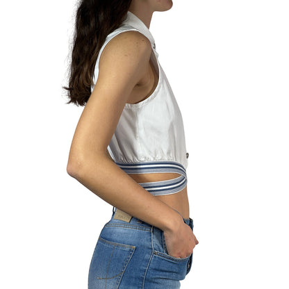PIERRE BALMAN Button Down Cropped Shirt