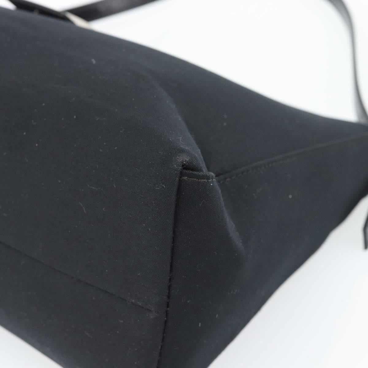 Fendi Mamma Baguette Canvas, Black, Cotton, Shoulder Bag